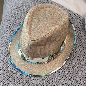 Kids Tan Fedora Hat with Floral Band